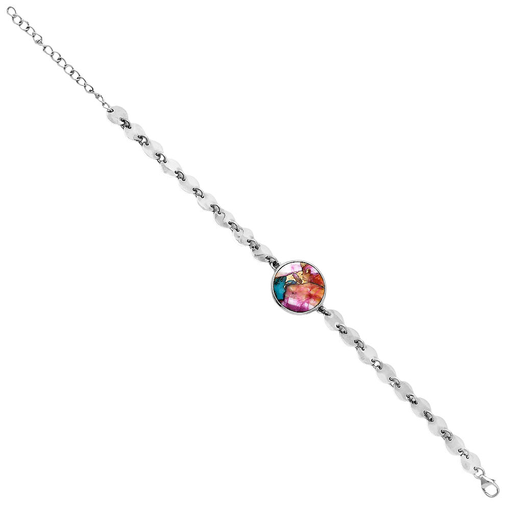 Premium Kingman Orange Dahlia Turquoise Bracelet B-1044 30-EB10295