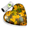 Premium Heart Bamboo Jasper & Peridot Pendant P-1300 56-EP10649