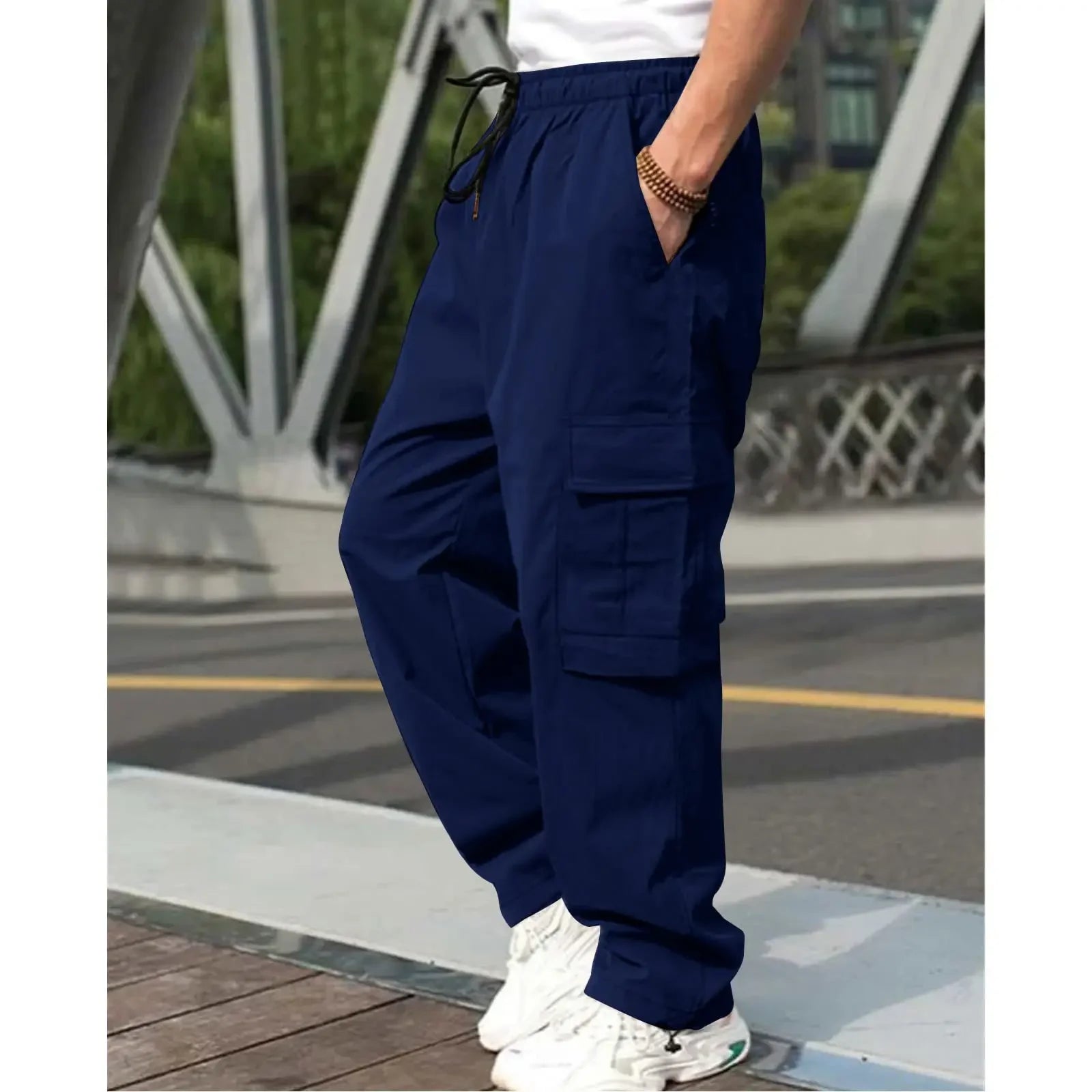 2025 new men workwear pants European and American men loose straight casual pants men workwear pocket pants Spring Autumn
