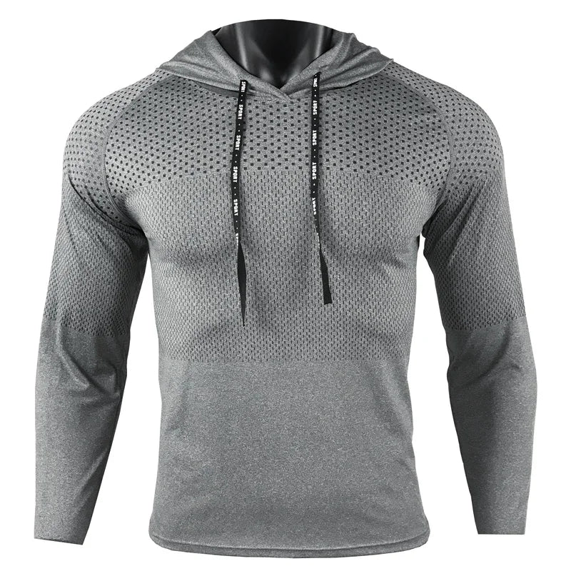 Men's Sport T-shirts Hoodie Fitness Running Shirts Tops Long Sleeve Workout Male Tops Tee Sportwear Training Sweatshirt Men