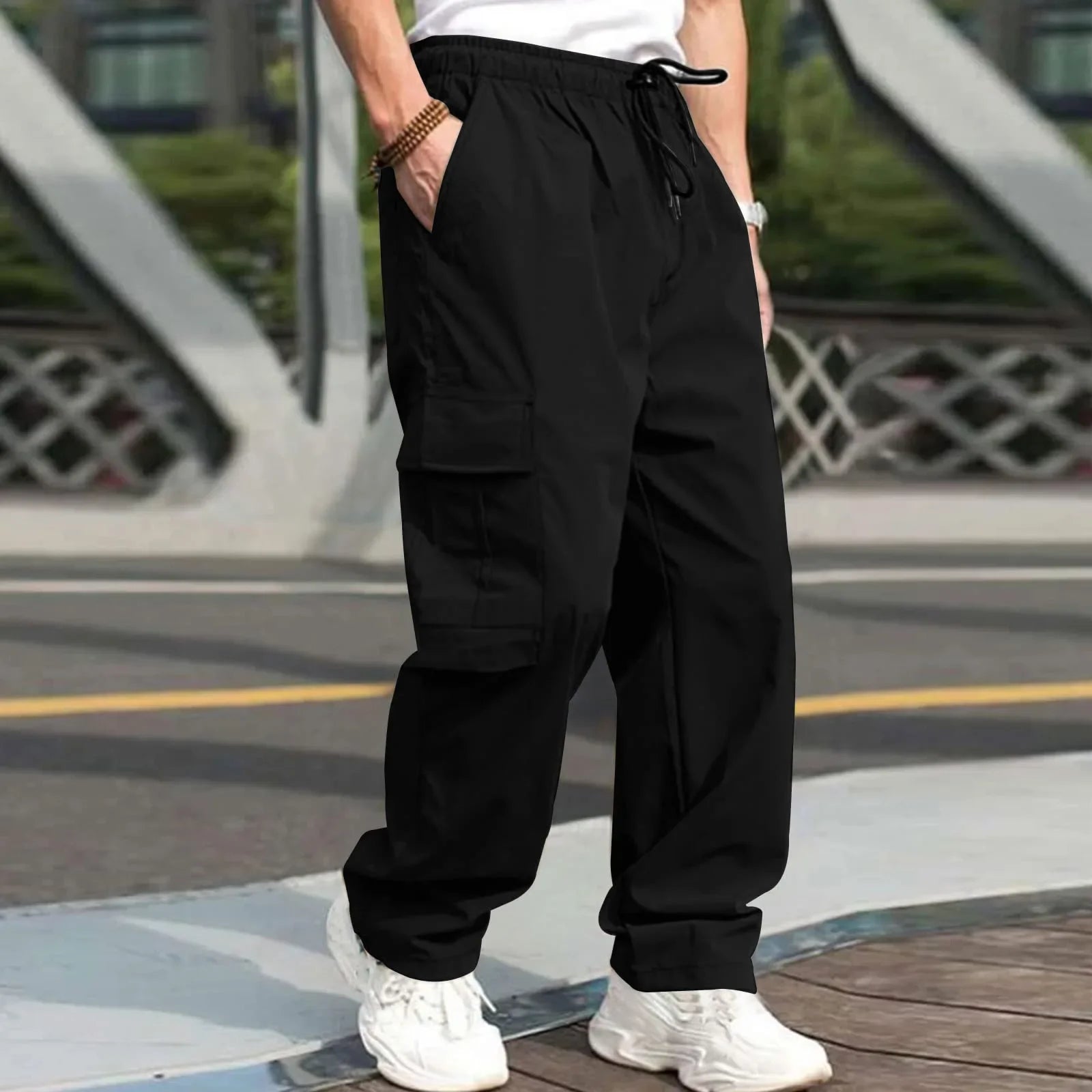 2025 new men workwear pants European and American men loose straight casual pants men workwear pocket pants Spring Autumn
