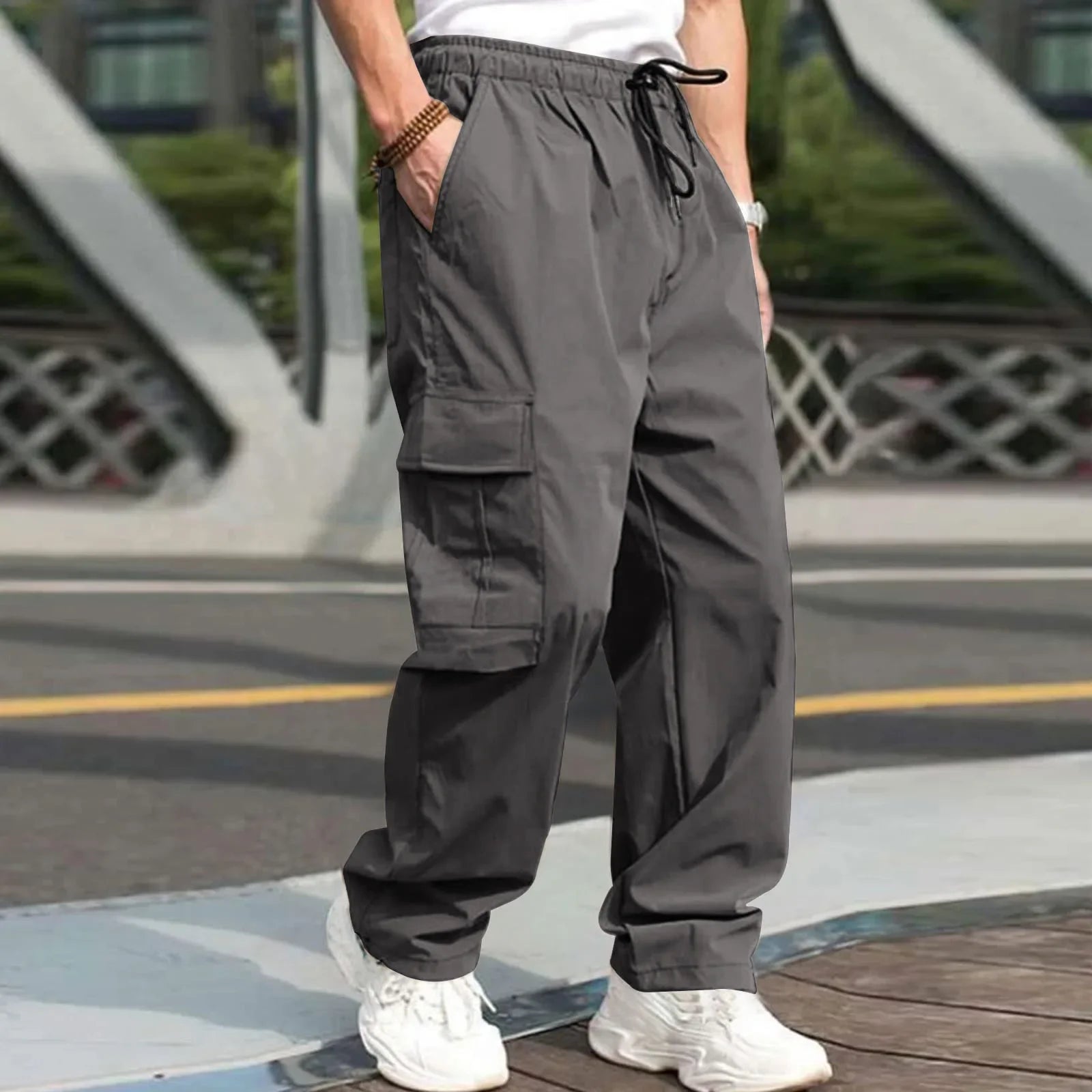2025 new men workwear pants European and American men loose straight casual pants men workwear pocket pants Spring Autumn