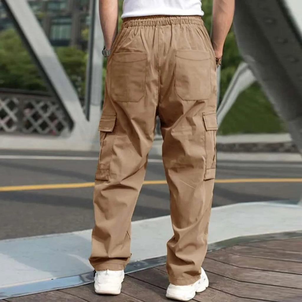 2025 new men workwear pants European and American men loose straight casual pants men workwear pocket pants Spring Autumn