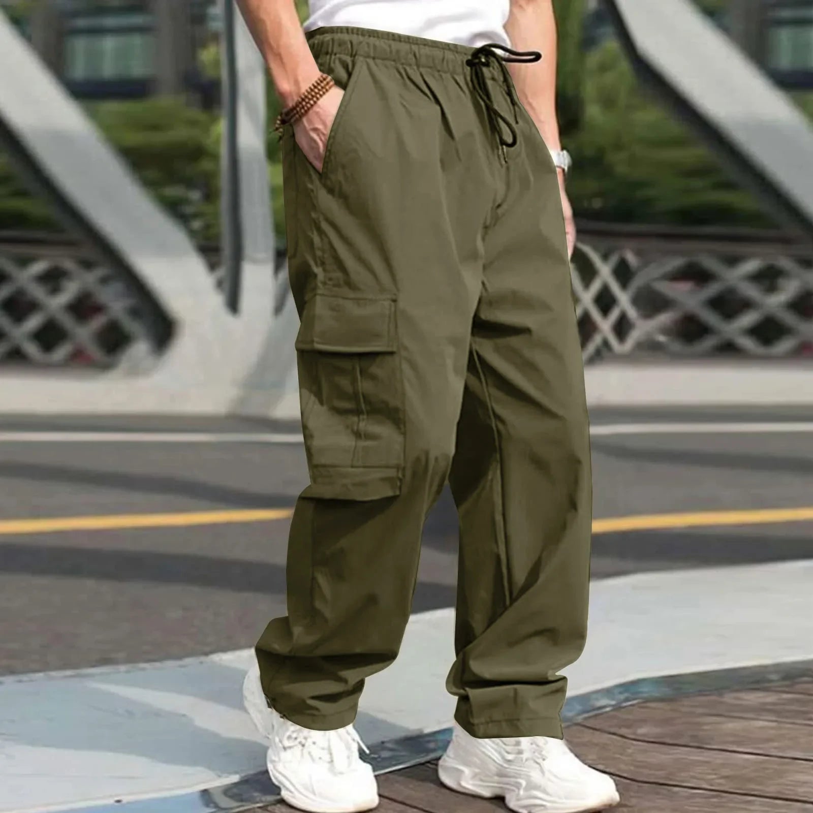 2025 new men workwear pants European and American men loose straight casual pants men workwear pocket pants Spring Autumn