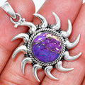 Sun - Natural Copper Purple Turquoise Pendant P-1264 SDP152557
