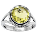 Faceted Natural Lemon Quartz Ring size-7.5 R-1010 SDR153691
