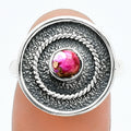 Kingman Pink Dahlia Turquoise Ring size-8 R-1439 SDR244318