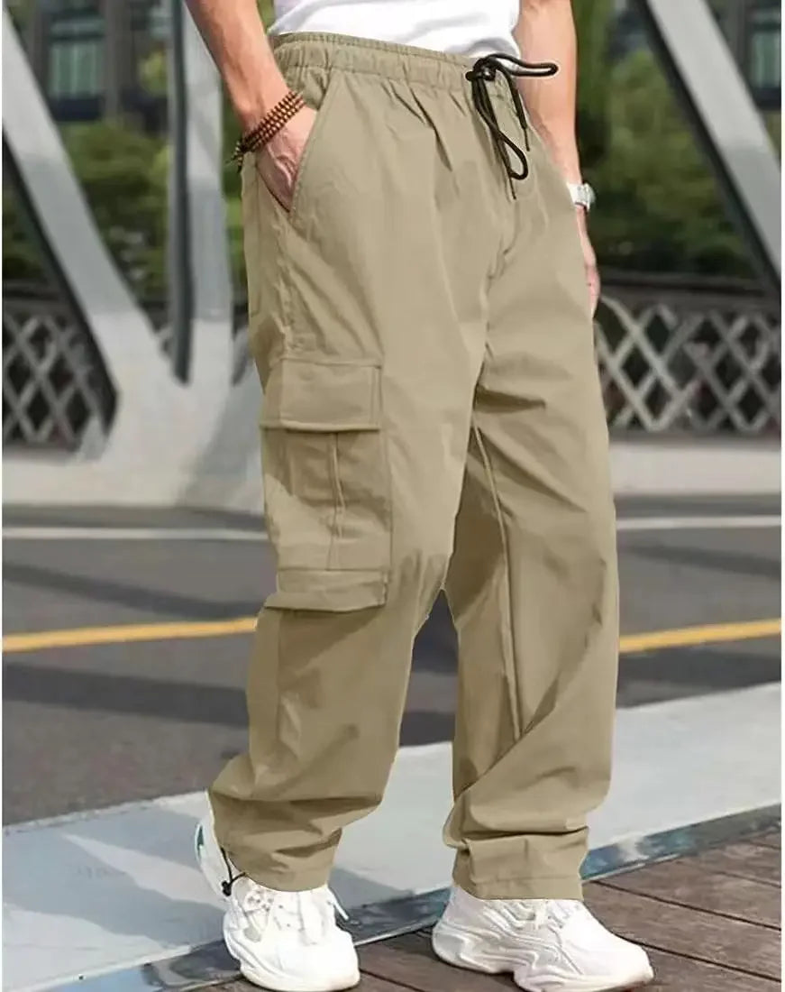 2025 new men workwear pants European and American men loose straight casual pants men workwear pocket pants Spring Autumn