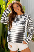 Morgan Stripe Starry Patch Casual Knit Top